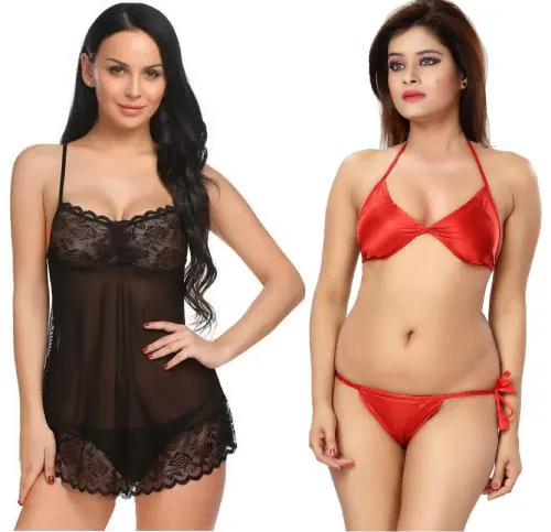 Lacy black St bikini red 02 Iyara collection Lingerie Set