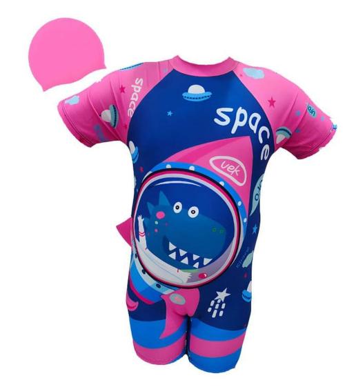 TEMPEST Girls Swimming Costume | Swim Suit | Swimwear | Swimming Dress | One-Piece Swimwear | Kids Swimsuit Boys with Cap