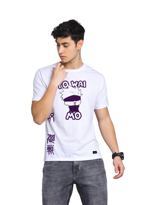 White - XL Yowai Mo Jujutsu Kaisen Anime Reguler White T Shirt For Men TeesTheDay