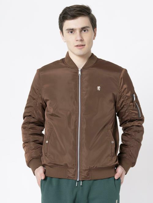 Red Tape Men's Dark Brown Solid Jacket