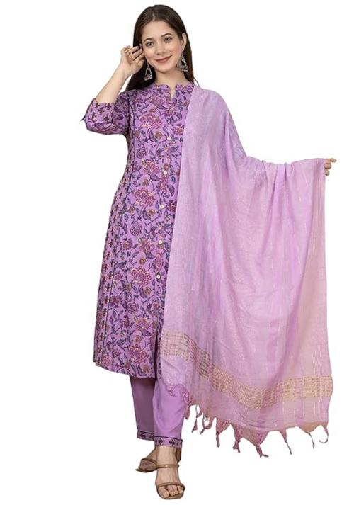 Asami A-Line Kurta Pant Set With Dupatta For Women