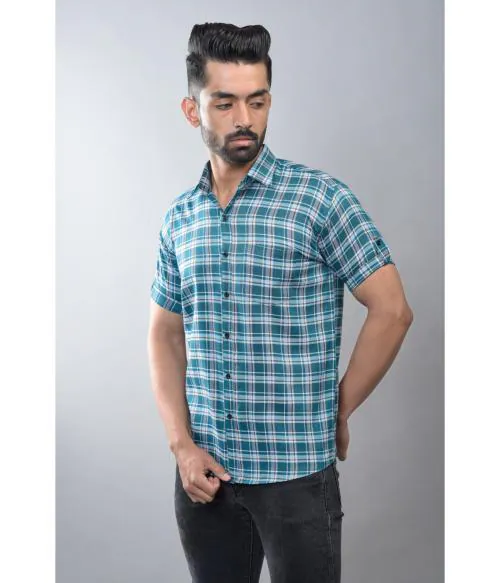 BASE41 Half Sleeve Checkered Casual Shirt for Men