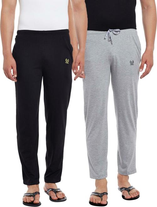 Buy Vimal Jonney Men Multicolor Solid Cotton Blend Track Pants (Pack of