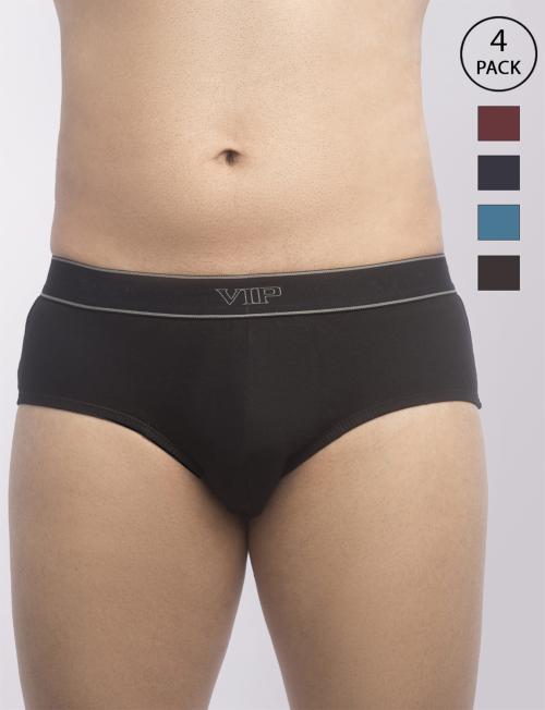 VIP Frenchie Men Assorted Color Pack of 4 Brief