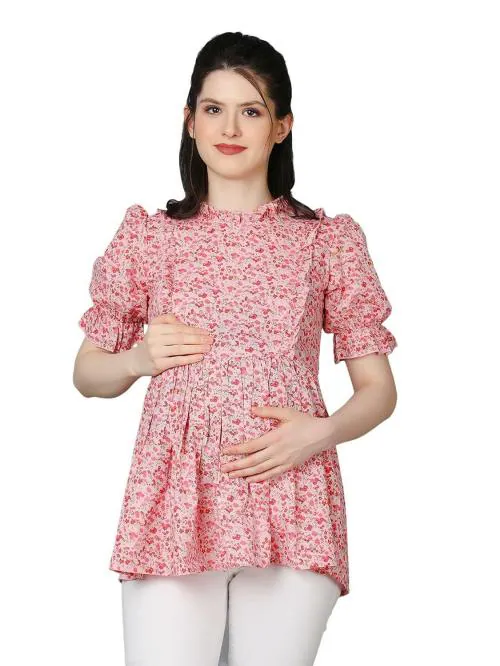 ZUVINO Cotton Feeding Tops for Mothers with Zip || Maternity Tops for Nursing || Feeding Tops for Jeans || Short Maternity Kurti || Stylish Pregnancy Wear.