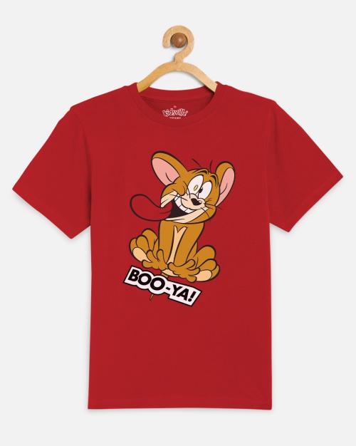 Kids Boys Tom & Jerry Printed Red Tshirt