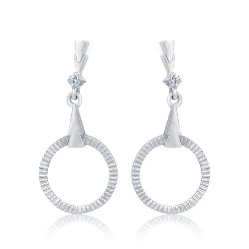 Zalkari 925 Sterling Silver Round Womens Fashionable Earrings