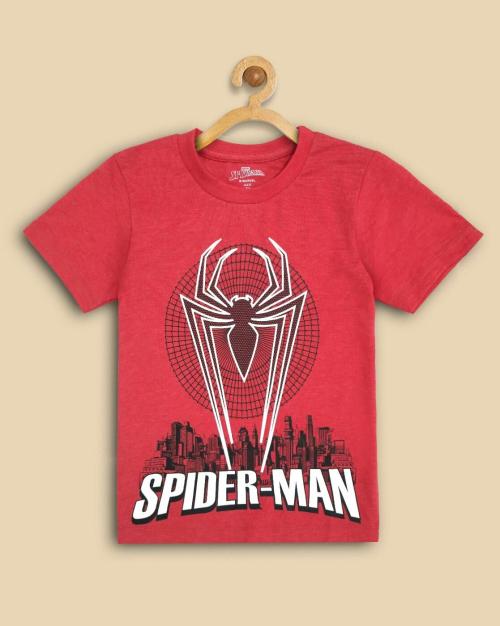 Kidsville Boys Spiderman Printed Red Tshirt