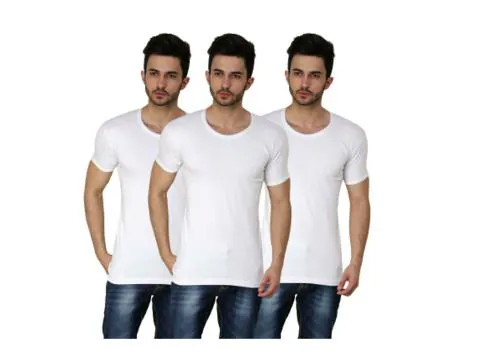 PRINCE WEAR Men White Cotton Pack of 3 Vest (6XL)