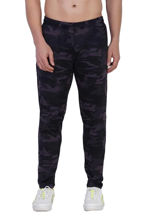 GOTO LOOP KNITT TERRY LYCRA ARMY MILITARY PRINTED MENS TRACKPANT LOWER BLACK M-30