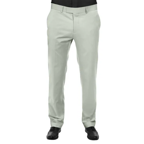 BIGREAMS.COM Unstitched Cotton Lycra Solid Stretchable Trouser Fabric For Men's (1.25 Meter, Pista Green Pant Fabric) - Free Size Pant Material