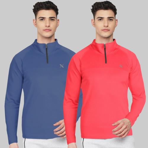 Ftx Men Multicolor Solid Polyester Pack Of 2 T-Shirt (Xl)