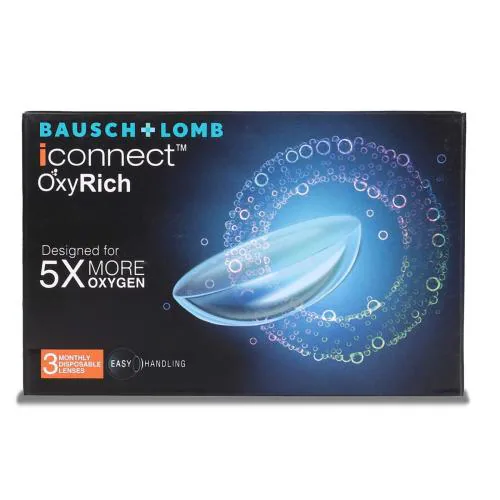 Bausch and Lomb Iconnect Oxyrich Monthly Disposable Contact Lens (-0.50, Clear, 3 Lenses)
