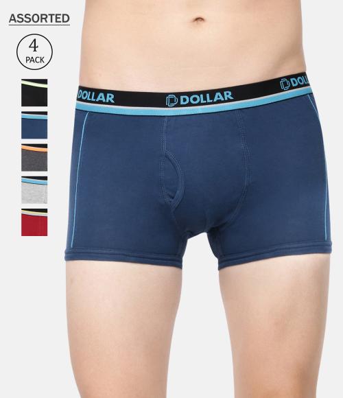 Dollar Bigboss Men's Assorted Pack of 4 Glo Trunk