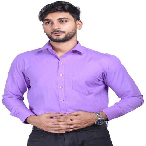 MAN-CHESTER Men Solid Formal Purple Shirt ()