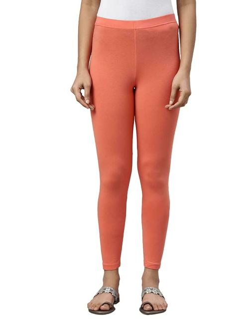 Go Colors Women Pink Solid Stretch Leggings