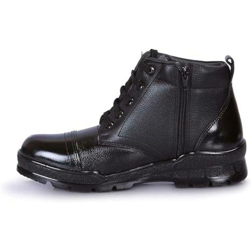 celtica pure leather Men's genuine leather black combat zipper DMS boots for ARMY, NCC and police dress up shoes (numeric_7)