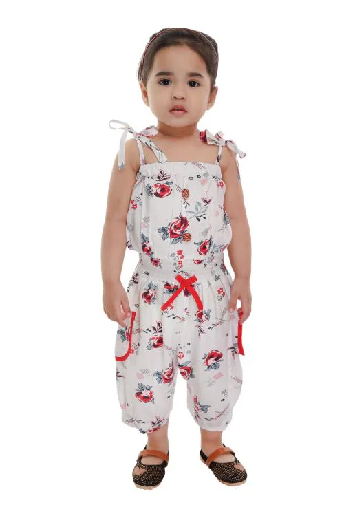 NEW GEN GIRLS RED 100% COTTON PACK OF 1 JUMPSUIT