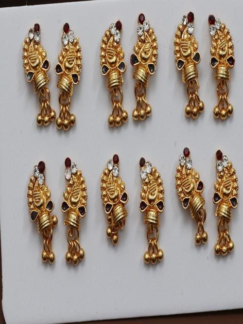 gold plated short jhumka earings