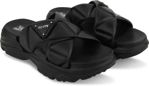 Beonza Black Slippers for Women