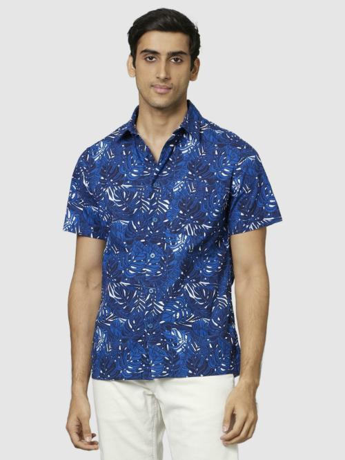 Celio Printed Khaki Short Sleeves Shirts By Celio