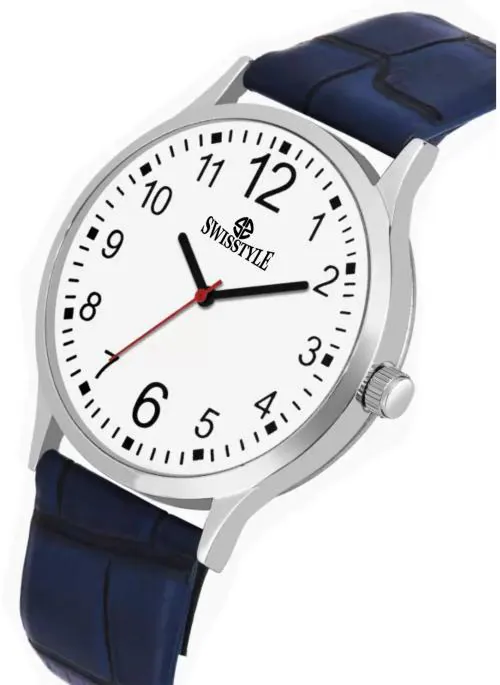 Swisstyle Analog White Dial Blue Strap Watch For Men-(SS-MV-001)