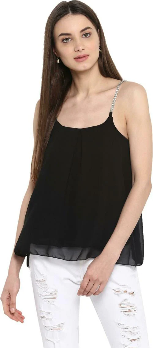 StyleStone Women Black Solid Top