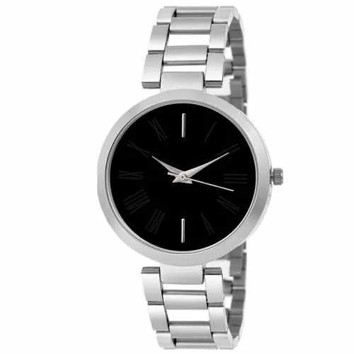 ILOZ New Stylish Designer Dial Elegant black steel Belt Watch - For Women Analog Quartz Watch - For Girls