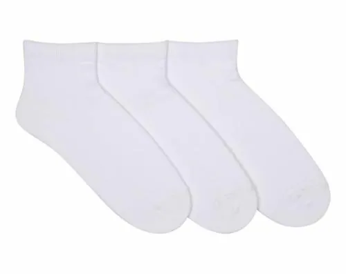 SOSHRE Ankle Length Socks for Women || Ultra Soft made of Cotton Blend || Breathable And Stretchable Socks for Kids, men and women || Sneaker Socks || White || Combo Pack (Pair of 3)