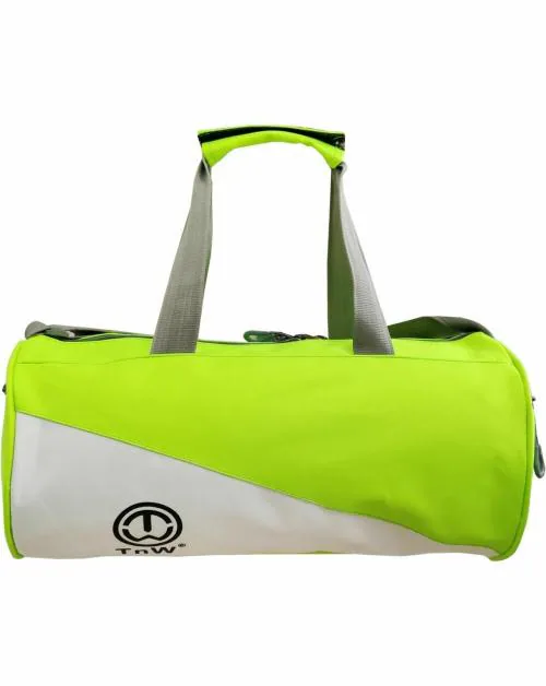 TnW Green and White Polyester Hand Duffle Bag without Wheels 23 L