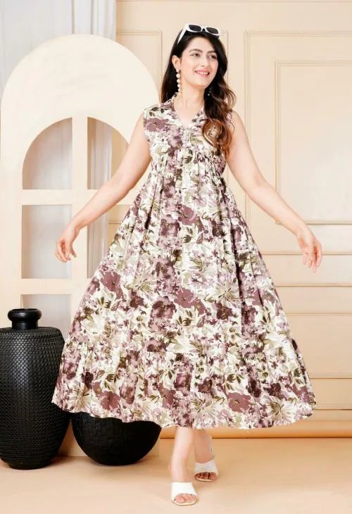 MintMarie women's printed Flared Alia Cut Dresses (3XL)