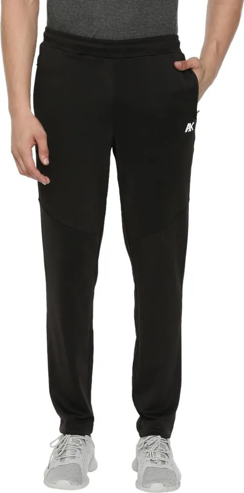 ARCTIC PLUS Black Solid Lycra Blend Track Pants (L)