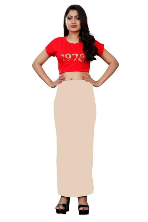 Buy POOJARAN SAREE Women's Stretchable Slim Fit Lycra Saree Shapewear