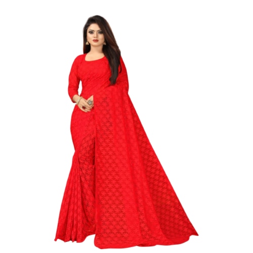 Florinest Fashion Women's Net Saree with Blouse Piece