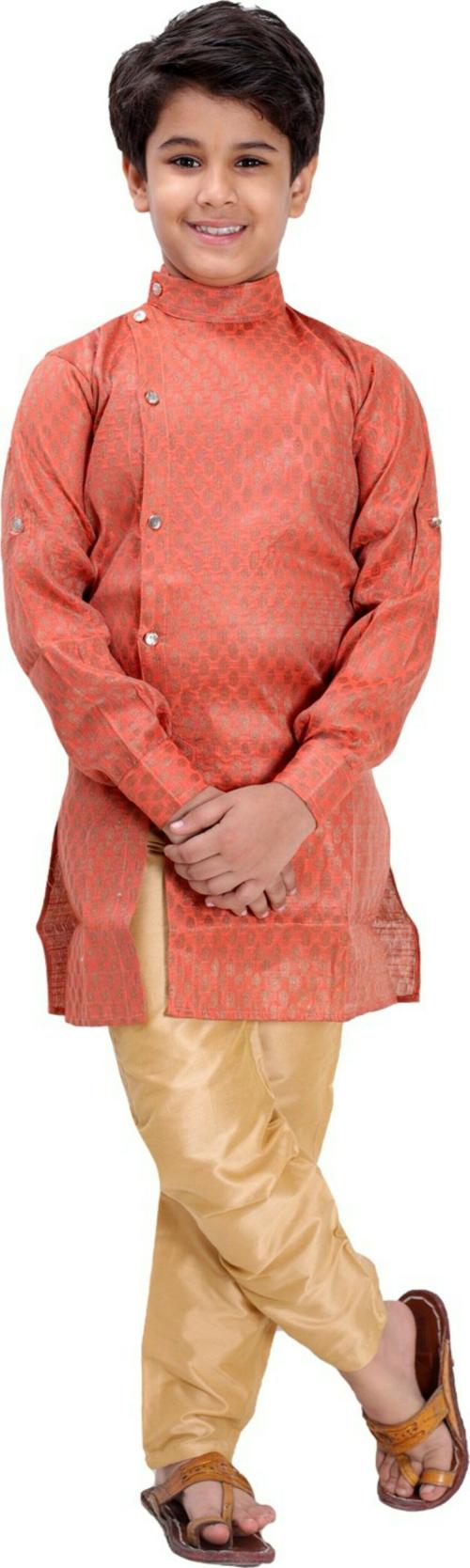 Buy Fourfolds Boys Full Sleeve Kurta and Pyjama Set Online at Best
