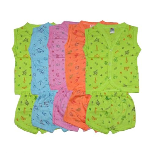 Peerless Wear Newborn Baby Dress Combo Pack of 5 Pure Cotton Colour Sleevless Jhabla 6-9 Months