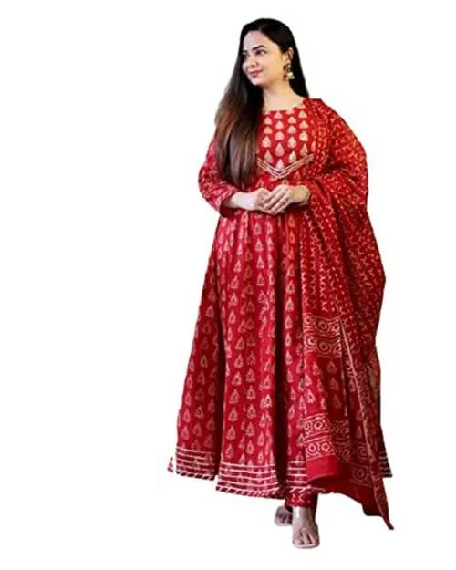 PRIHIT PRESENT Latest New Design Long Flair kurti with pant and duppata