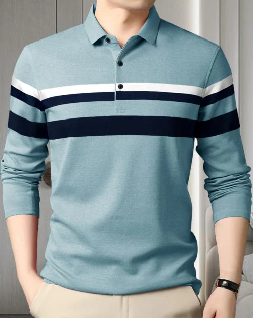 EYEBOGLER Polo Tshirts for Men | T Shirt For Men | Men T Shirt | Men Tshirt | Tshirt for Men | T Shirts | Tshirts | Oversized Tshirt | Men Tshirt | Men's Polo Neck Regular Fit Half Sleeves Colorblocked T-Shirt | Printed Tshirt