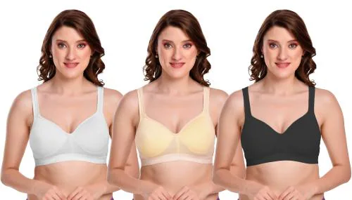 Body Liv Women's Cotton Hosiery Printed Sports Bra - Pack of 3