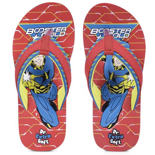 DOCTOR EXTRA SOFT Unisex-Child Kids Flip-Flop Soft Comfortable Indoor & Outdoor Slippers Stylish Non-Slip Slide Home Casual Cool Cartoon Cute House Chappals For Boys & Girls Booster-Red-SM-6 Kids UK