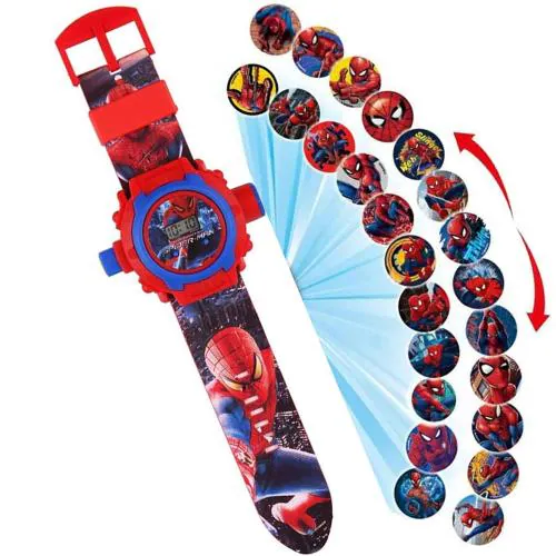Matrix Timepiece Kids Edition Spiderman/Barbie/Ben 10 / Marvel Avengers Digital Watch With 24 Image Projection (Boys & Girls)