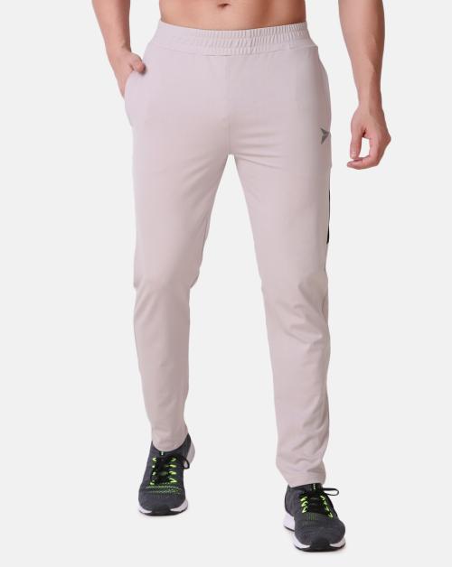 Fitinc Premium Light Grey TrackPant For Men|Anti-Microbial|Superdry|Breathable|Stretchable|2Ykk Zipper Pockets