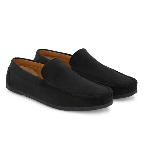 ShoeRise Men's Comfortable Stylish Trendy Casual Black Suede Loafers Daily use Loafer for Boys Loafer for Men UK 10