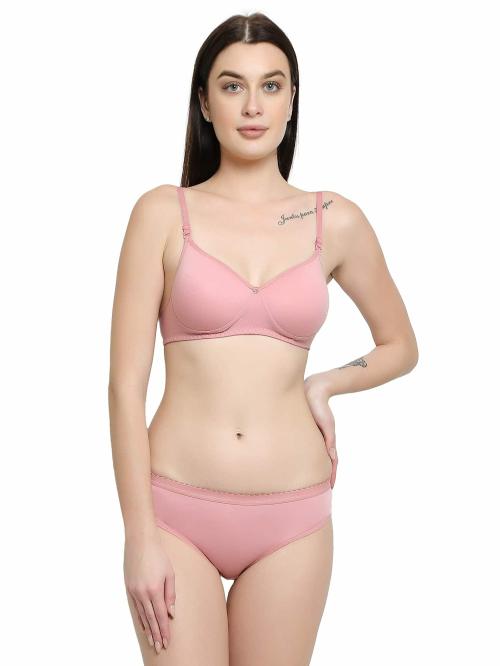 Emberge Women Lingerie Set Bra Panty Set (Light Padded Bra & Soft Cotton Panty)