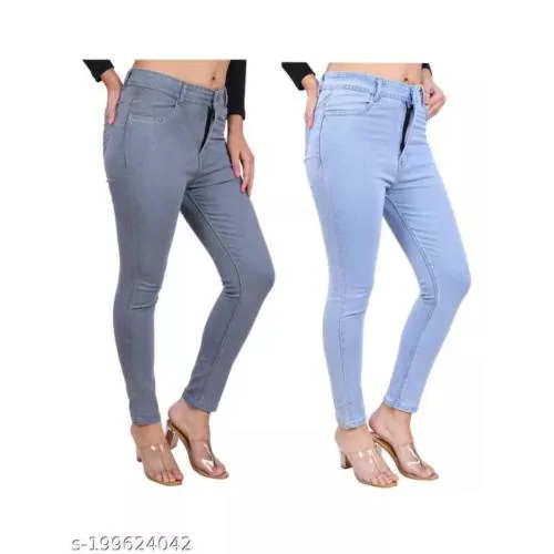 TAHURA- Womens/Girls High Waist Straight fit Stretchable Denim Jeans Boyfriend Fit