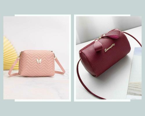 Fargo Maroon, Pink PU Sling Bag For Women Pink-Butrfly-Mrn-Cylinder