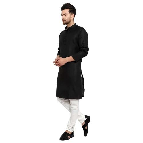 AK & JK CLOTHINGS Kurta Kurta-For-Men Boys-Outfit Clothing Man-Fashion man black kurta Kurta-Shirt-For-Men Fashion-For-Boys Men's-Kurta long kurta (ONLY KURTA) (SIZE-XXL-44)