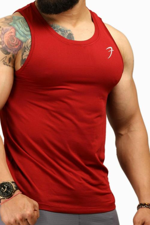 Fuaark Light Tank Sports and Gym Vest for Men Maroon