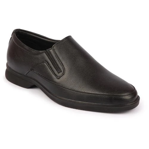FAUSTO Men Black Formal Outdoor Office Slip On Shoes