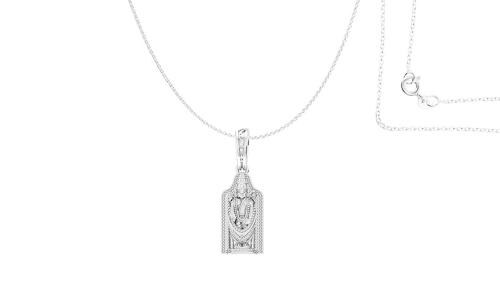 Akshat Sapphire Sterling Silver God Tirupati Bala Ji Pendant With Chain Suitable For Men and Women